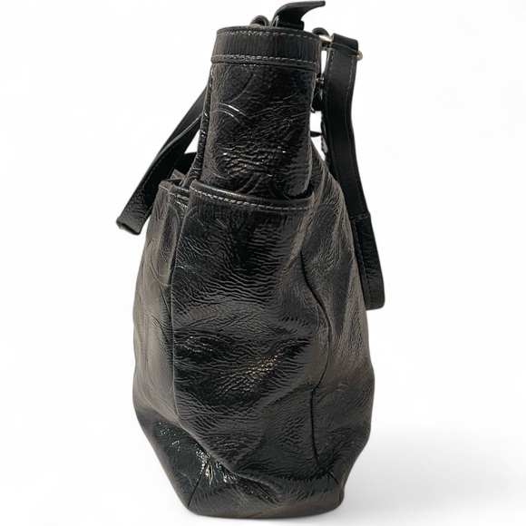 ❤️ Coach Black Patent Leather Gallery North/South Tote F19818 - Picture 6 of 13